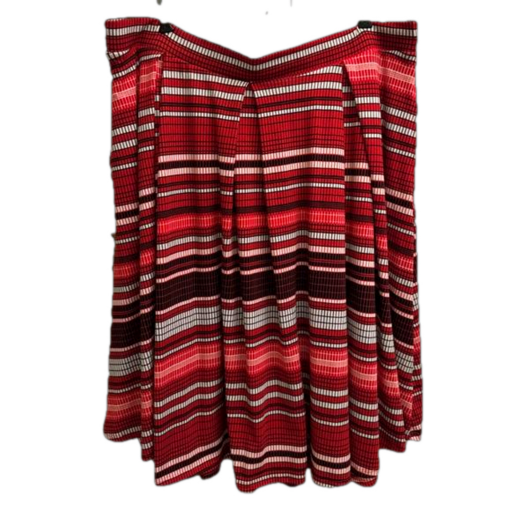 LULAROE Madison Skirt Red Stripe Midi Skirt 2XL